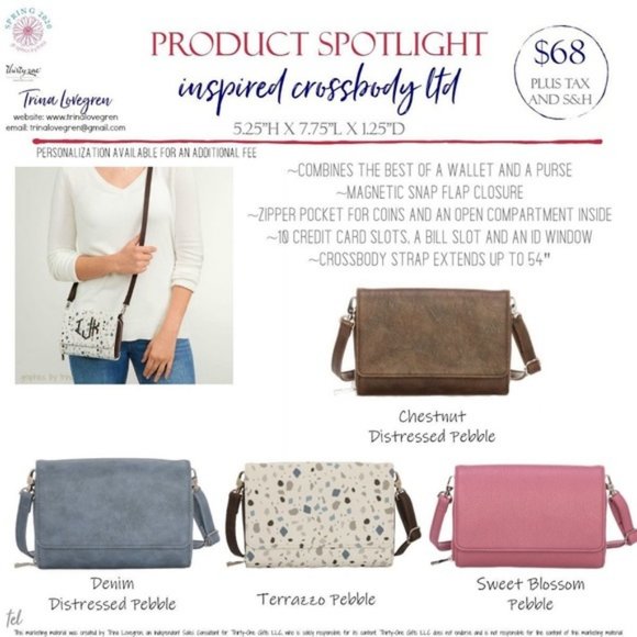 🆒Thirty-One Inspired Crossbody Ltd  -Classic Houndstooth Pebble - Picture 3 of 3